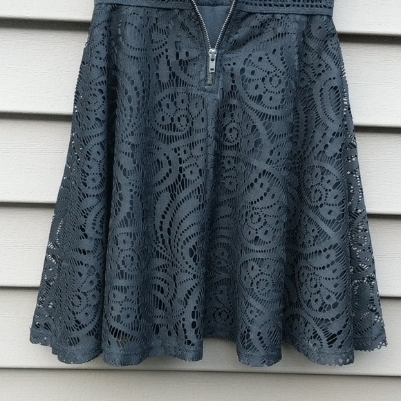 Aqua black lace zip up dress - Picture 13 of 16